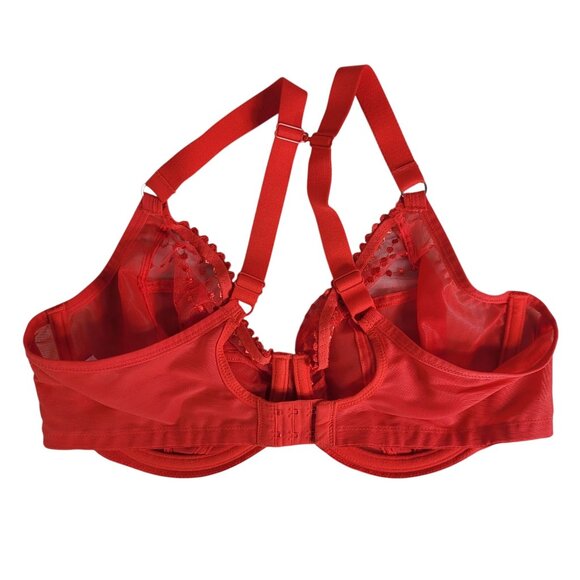 Elomi Matilda Plunge Bra Red 38G Underwire Unlined Adj Side Panels J Hook Chilli - Picture 5 of 10